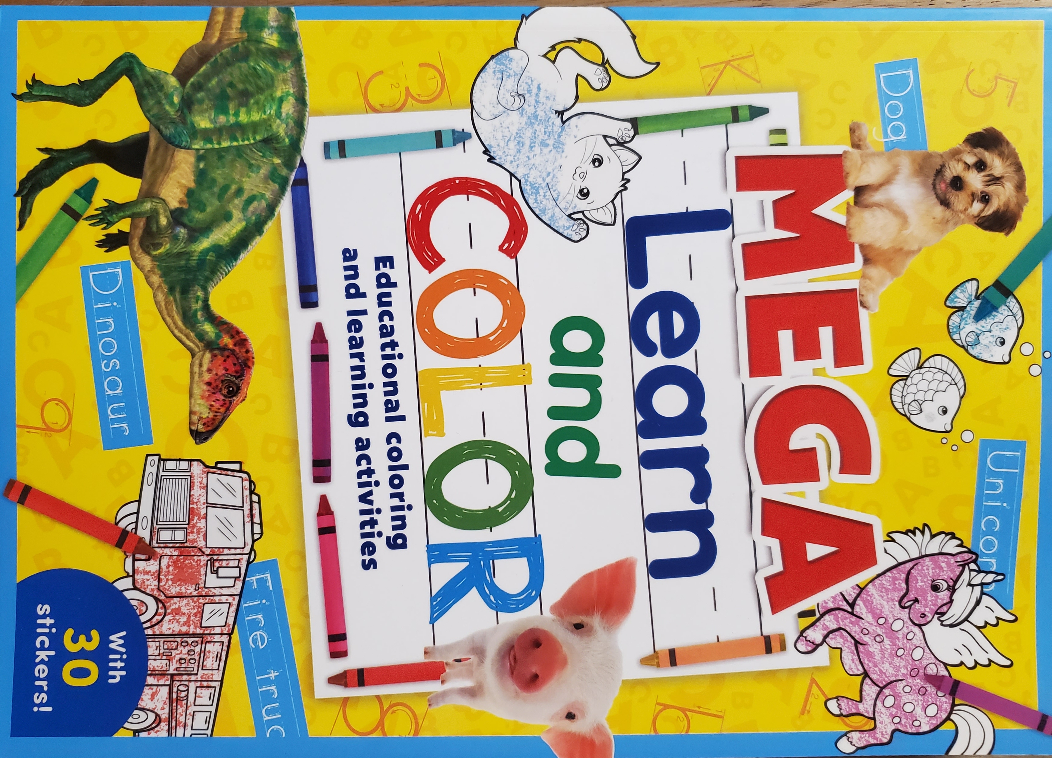 Mega Learn and Color: Educational coloring and learning activities - with 30 stickers!