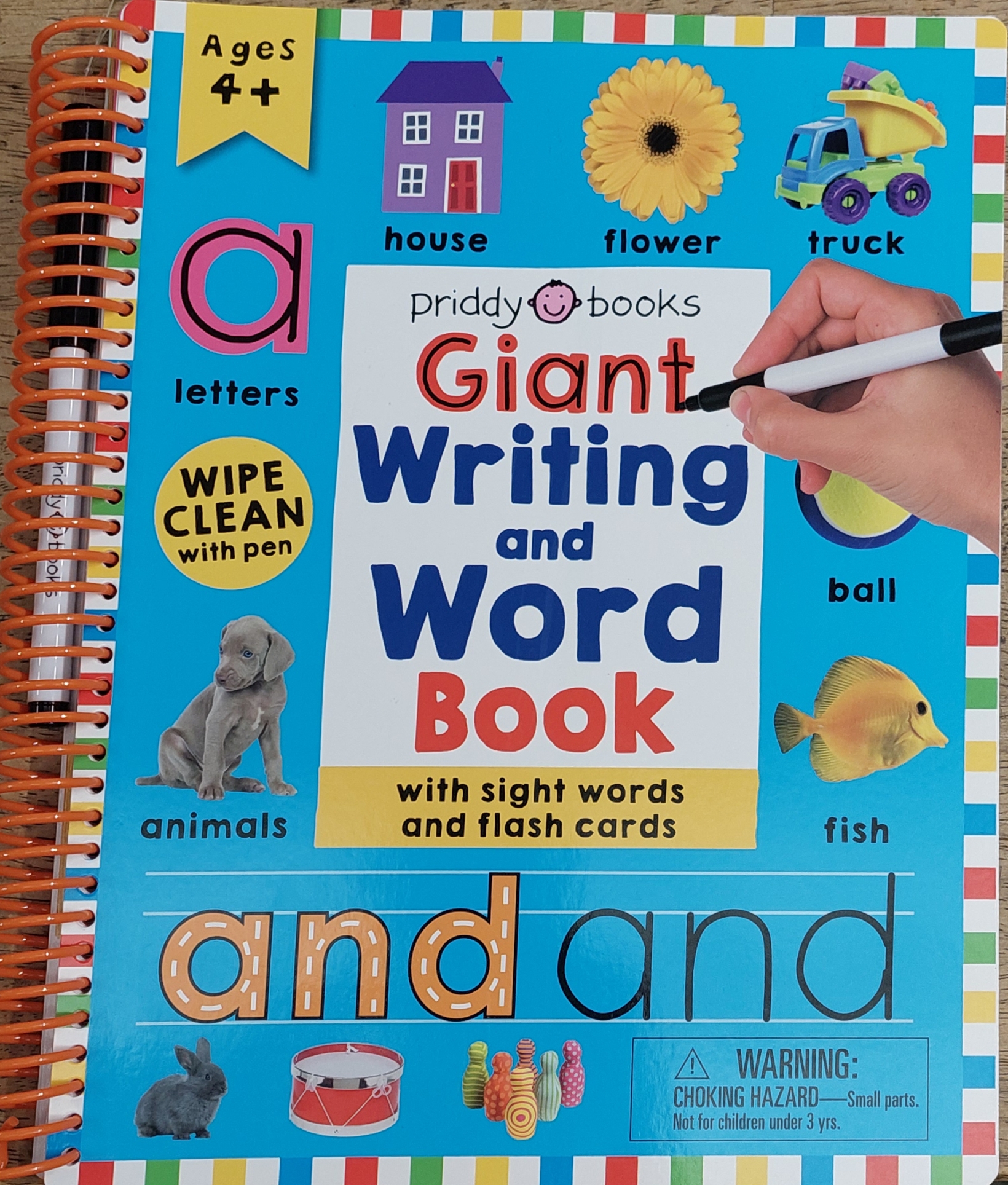 Giant Writing and Word Book with sight words and flash cards